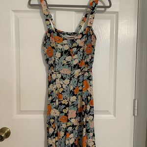 Kimchi Blue Floral Dress in Orange and Black